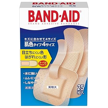 Amazon | BAND-AID(バンドエイド) 救急絆創膏 肌色タイプ 25枚